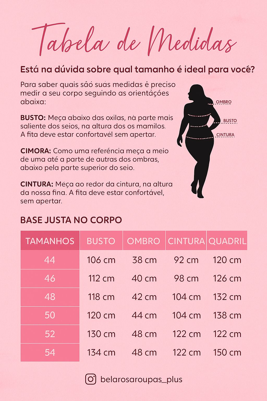 Tabela de medidas